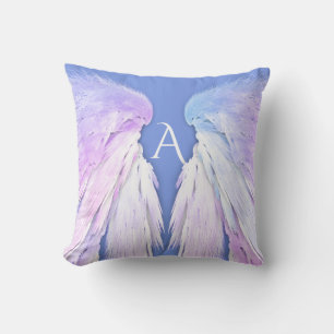 ANGEL WINGS Monogram Blue Pink Dreamy Kissen