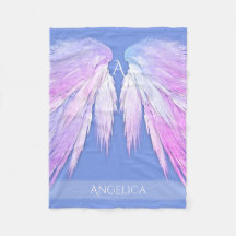 ANGEL WINGS Monogram Dreamy Pink Soft Blue
