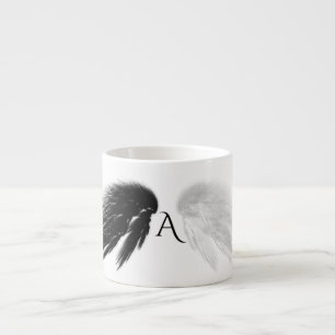 ANGEL WINGS Monogram 'Only Halb Evil' Funny Espressotasse