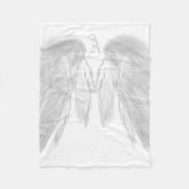 ANGEL WINGS Monogram White Fleecedecke