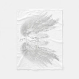 ANGEL WINGS Monogram White Fleecedecke