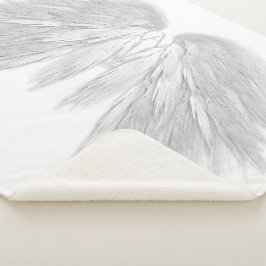 ANGEL WINGS Monogram White Sherpadecke