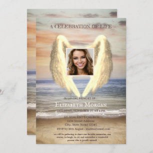 Angel Wings Ocean Beach Foto Feier des Lebens Einladung