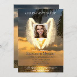 Angel Wings Ocean Sunset Foto Feier des Lebens Einladung