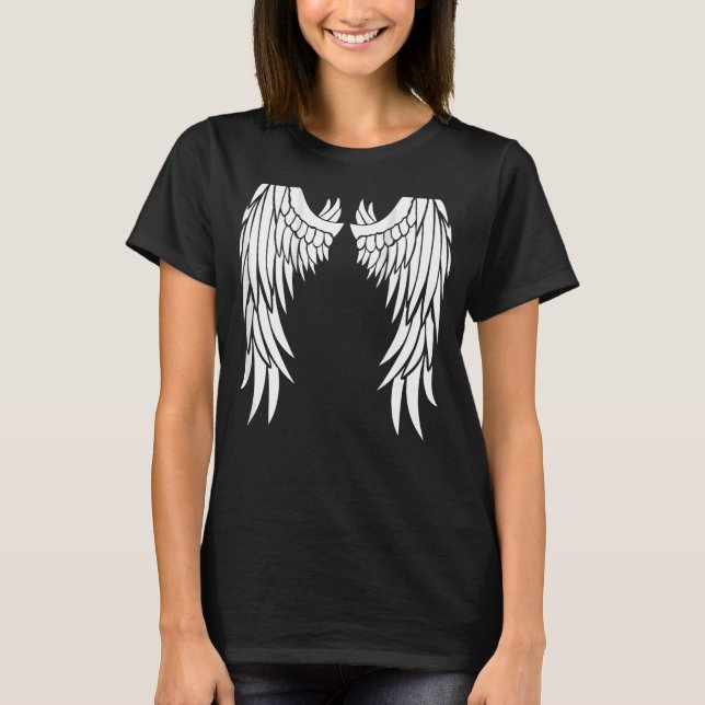 Angel Wings on your Back - Coole Himmlische Fantas T-Shirt (Vorderseite)