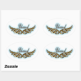 Angel Wings Oval Sticker