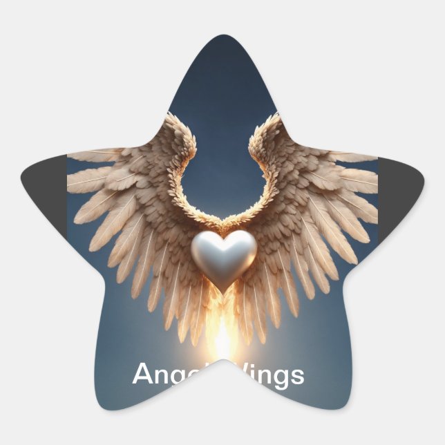 Angel Wings Small Matte Star Stickers (Vorderseite)