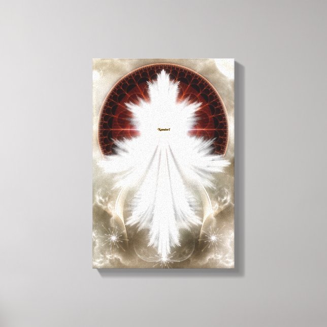 Angel Wings Snowflake Fraktal Art Canvas Print Leinwanddruck (Vorderseite)