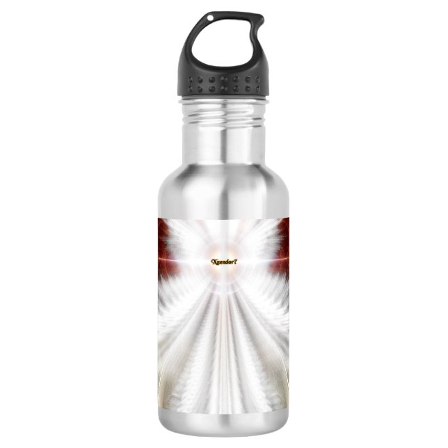 Angel Wings Snowflake Fraktal Art Trinkflasche (Vorderseite)