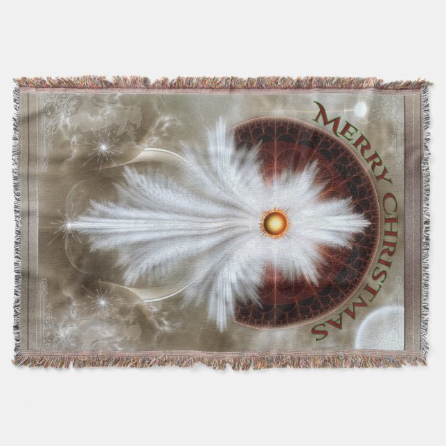 Angel Wings Snowflake Frohe Weihnachten Decke (Vorderseite)