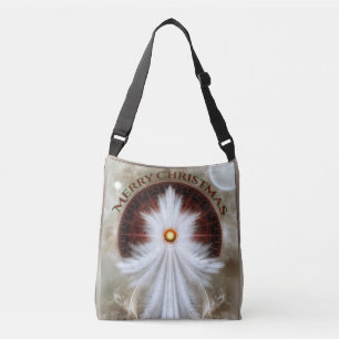 Angel Wings Snowflake Frohe Weihnachten Tragetaschen Mit Langen Trägern