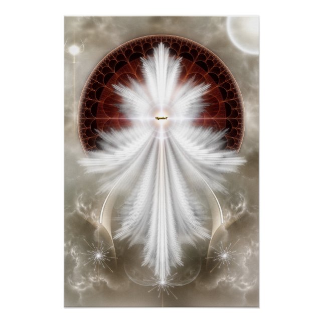 Angel Wings Snowflake RL Perfektes Poster (Vorderseite)