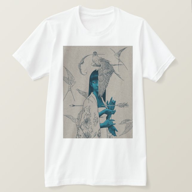 Angel Wings T - Shirt - Minimale spirituelle Kunst (Design vorne)