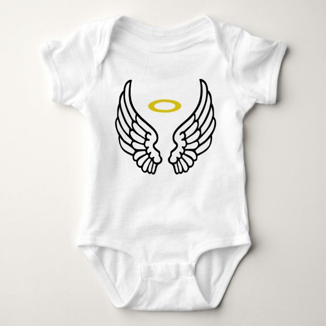 Angel Wings und Halo Baby Strampler (Vorderseite)
