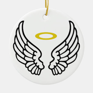 Angel Wings und Halo Keramik Ornament