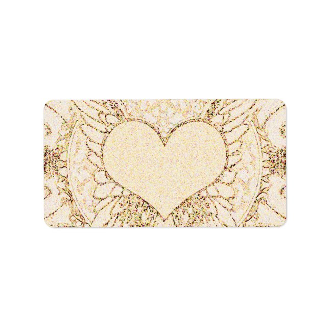 Angel Wings und Herz Adressaufkleber (Vorne)