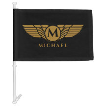Angel Wings Vintag Golden Name Initial Monogram