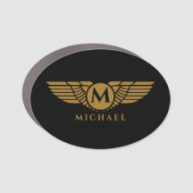 Angel Wings Vintag Golden Name Initial Monogram
