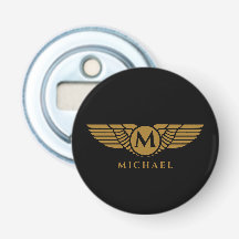 Angel Wings Vintag Golden Name Initial Monogram