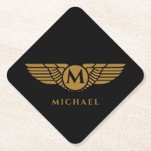 Angel Wings Vintag Golden Name Initial Monogram