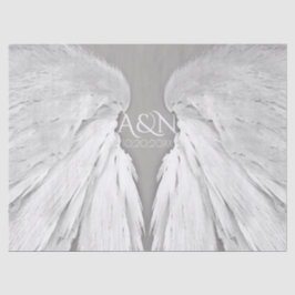 ANGEL WINGS Wedding Initials Elegant Gray Seidenpapier