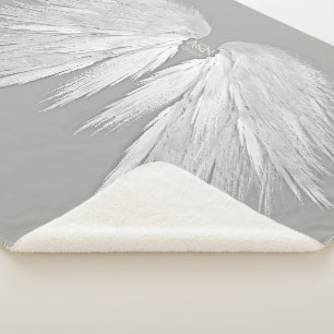 ANGEL WINGS Wedding Initials Elegant Gray Sherpadecke