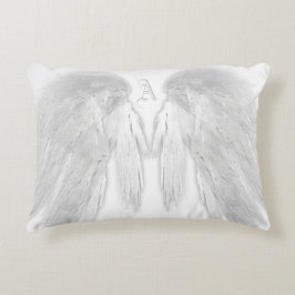 ANGEL WINGS White Custom Monogram Dekokissen