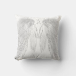 ANGEL WINGS White Custom Monogram Kissen