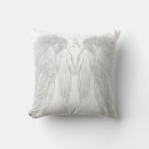 ANGEL WINGS White Custom Monogram Kissen