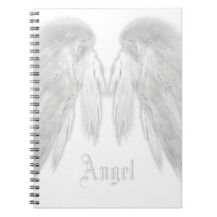 ANGEL WINGS White Custom Name Notizblock