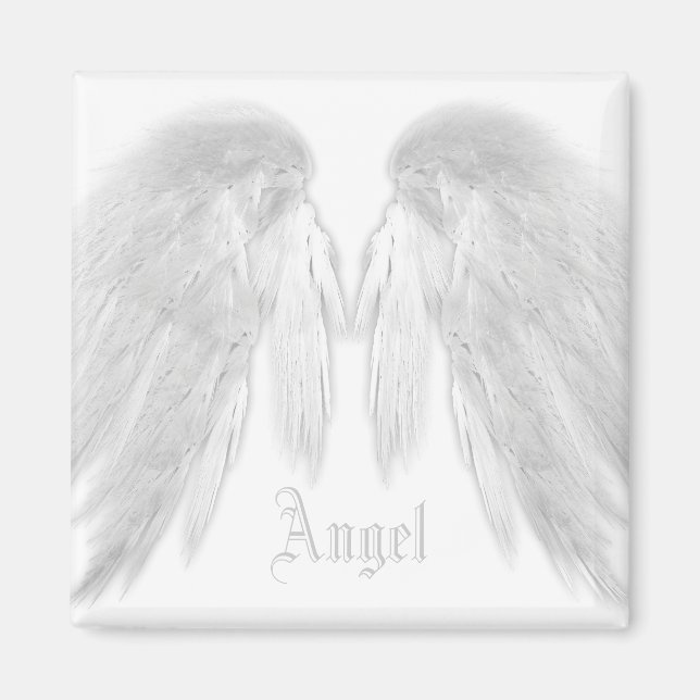 ANGEL WINGS White Individuelle Name Magnet (Vorne)