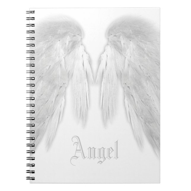 ANGEL WINGS White Individuelle Name Notizblock (Vorderseite)