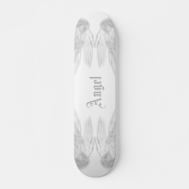 ANGEL WINGS White Individuelle Name Skateboard (Vorne)