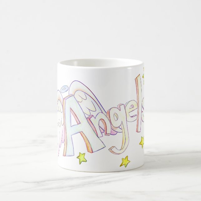 Angel Wings Word Art Custom Coffee Cup Kaffeetasse (Mittel)