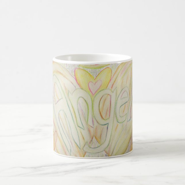 Angel Wings Word Art Custom Coffee Mugs Kaffeetasse (Mittel)