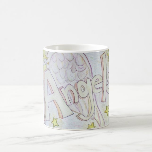 Angel Wings Word Art Custom Coffee Tasse (Mittel)