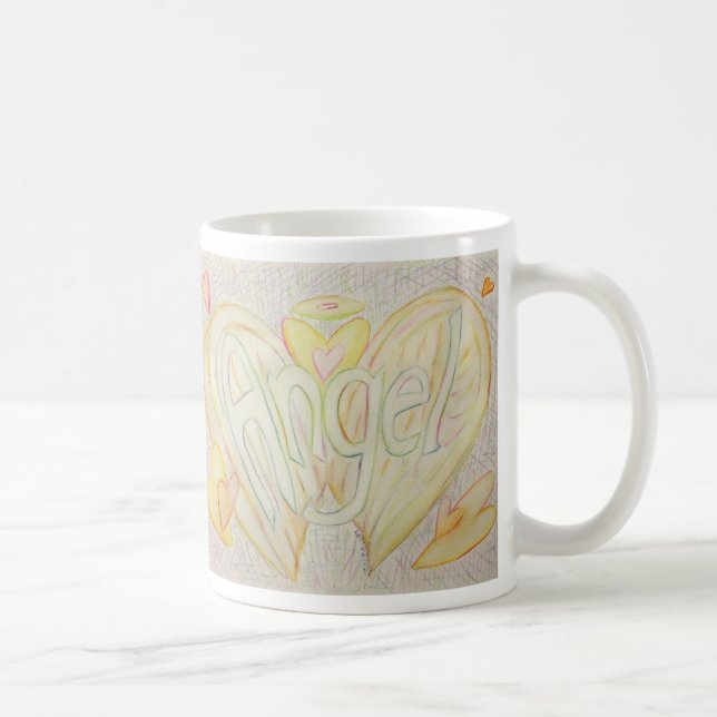Angel Wings Word Art Custom Coffee Tasse (Rechts)