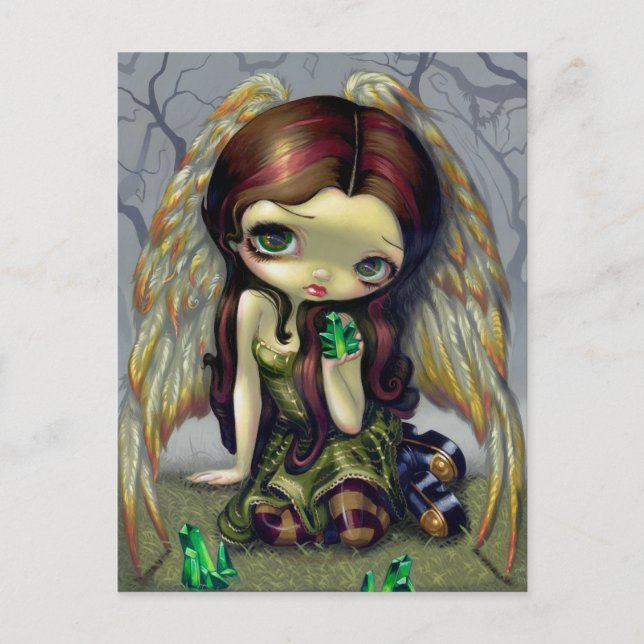 "Angel with Emeralds" Postkarte (Vorderseite)