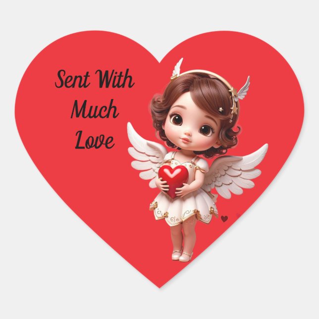 Angel With Heart Sticker (Vorderseite)