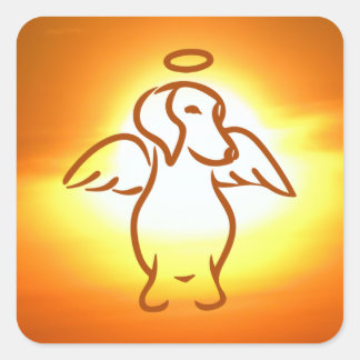 Angel-Würstchen-Aufkleber Quadratischer Aufkleber