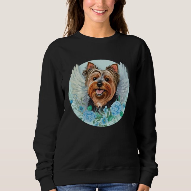 Angel Yorkie with WIngs Yorkshire Terrier Dog Memo Sweatshirt (Vorderseite)