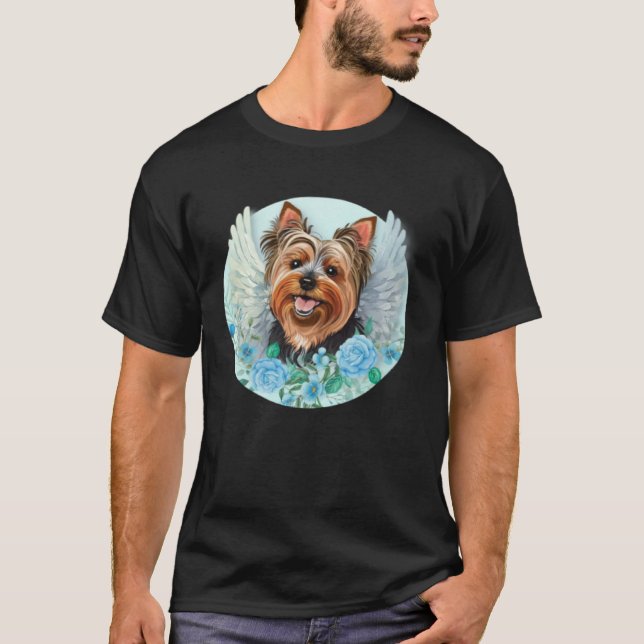 Angel Yorkie with WIngs Yorkshire Terrier Dog Memo T-Shirt (Vorderseite)