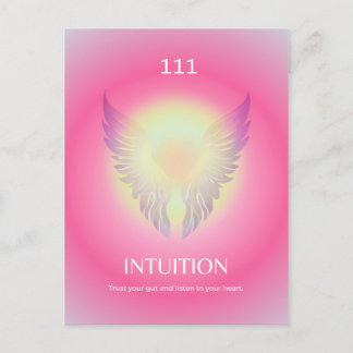 Angel Zahl Aura 111 Intuition Postkarte