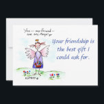 Angel Zeichne Lila blaues Grün "You My Friend"  Feiertagskarte<br><div class="desc">"Du,  mein Freund,  bist ein Engel."
Hast du das gesagt?  Vielleicht an eine andere Person; vielleicht von Ihnen; Vielleicht zu dir?  Wie glücklich wir sind,  in der Gesellschaft von Engeln zu sein.  
Dies ist ein wunderbarer Satz,  um einem anderen anzubieten und so bedeutsam zu empfangen.  

Pam Elifritz</div>