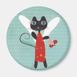 Angel Zirkusmaus roter Kleiderdots blauer Magnet