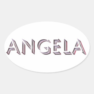 Angela-Aufklebername Ovaler Aufkleber