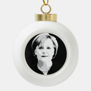 Angela Merkel Keramik Kugel-Ornament