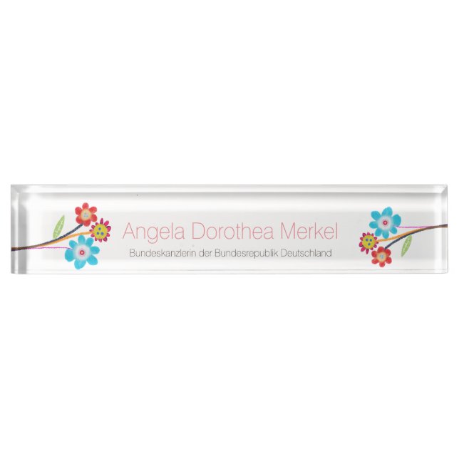 Angela Merkel Namensplakette (Vorderseite)