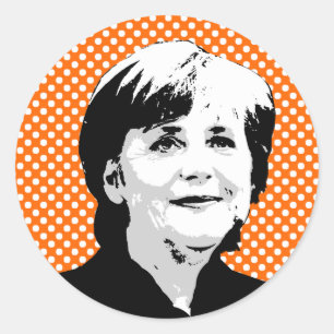 Angela Merkel Runder Aufkleber