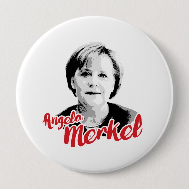 ANGELA MERKEL-Unterzeichnung - - - Button (Vorderseite)